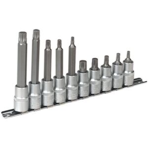 Sealey - Premier Spline Socket Bit Set 1/2''Sq Drive 10pc AK6215