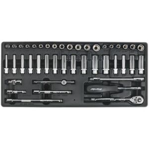 Sealey - TBT19 Premier Socket Set with Tool Tray 1/4''Sq Drive 43pc
