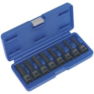 Sealey - AK5604 Premier Spline Impact Socket Bit Set 1/2'Sq Drive 8pc