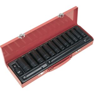 Sealey - Impact Socket Set 15pc 1/2Sq Drive Deep Metric AK5815M