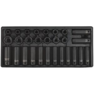 Sealey - TBT24 Premier Impact Socket Set with Tool Tray 1/2'Sq Drive 28pc