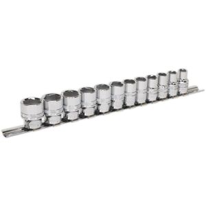 Sealey - Metric Socket Set 12pc 3/8''Sq Drive Lock On 6pt Standard Length AK2741