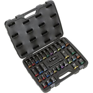 Sealey - AK5636M Lock-On Standard Deep Impact Socket Set 34pc 1/2''Sq Drive Metric