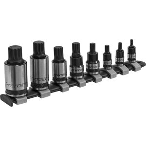 Sealey - AK6214B Premier Black Spline Socket Bit Set 1/4', 3/8' & 1/2'Sq Drive 8pc