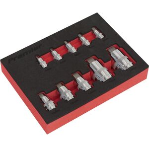 Hex Socket Bit Set10 Piece Stubby 1/4', 3/8' & 1/2' Square Drive - Sealey