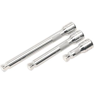 Wobble/Rigid Extension Bar Set 3 Piece 1/2' Square Drive - Sealey
