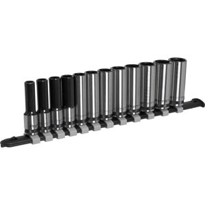 AK7993 Premier Black Deep Socket Set 3/8'Sq Drive 12pc - Sealey