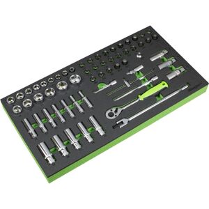 Sealey - S01270 Siegen Socket Set with Tool Tray 3/8'Sq Drive 62pc