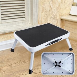 Dayplus - Step Ladder Folding Portable Compact Heavy Duty Iron Anti-Slip Mat Stool Safety 150KG max