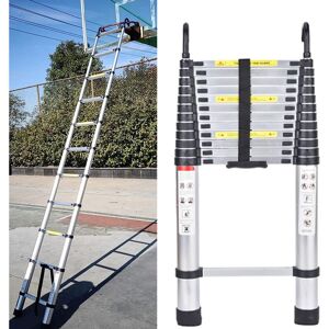 Briefness - Telescopic Extension Portable Step Ladder Folding Multi Purpose Safety Hook