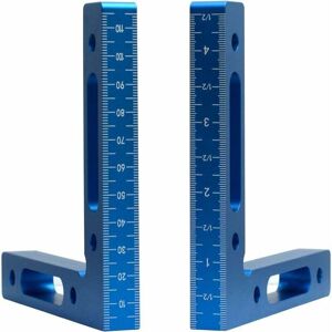 ZVD-2 Pack 90 Degree Positioning Brackets Aluminum Alloy Square 12 x 12cm Right Angle Clamps 90° L Type Corner Clamp for Box Clamping