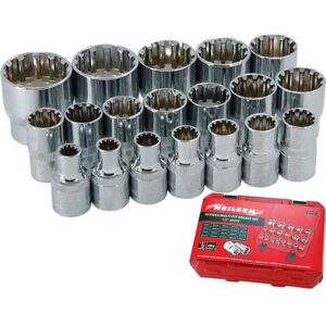 Neilsen Metric Multi Drive Sockets 8mm - 32mm Socket Set In Bmc 19pc 1/2" Neilsen Metric Multi Drive Sockets 8mm - 32mm Socket Set In Bmc 19pc 1/2"