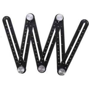 MCBOSON 1 Pc Folding Tile Ruler, Six-fold Template Tool for Tile Opening Hole, Tile Hole Opener, Aluminum Alloy and Plastic MCBOSON 1 Pc Folding Tile Ruler, Six-fold Template Tool for Tile Opening Hole, Tile Hole Opener, Aluminum Alloy and Plastic