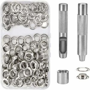 TORMATOR 100 Grommet Kit, Metal Eyelet Tools, 14mm Grommet Kit for Canvas, Tarpaulin, Tent Repair, Silver TORMATOR 100 Grommet Kit, Metal Eyelet Tools, 14mm Grommet Kit for Canvas, Tarpaulin, Tent Repair, Silver