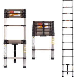DAYPLUS 10.5FT Telescopic Ladder Foldable Telescoping Extension Ladder Loft Ladder 330lb Load, 3.2M Stainless Steel Telescoping Ladder for Cleaning Gutter, DAYPLUS 10.5FT Telescopic Ladder Foldable Telescoping Extension Ladder Loft Ladder 330lb Load, 3.2M Stainless Steel Telescoping Ladder for Cleaning Gutter,