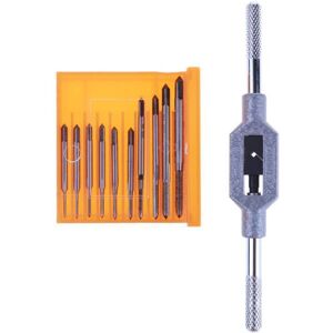 Gotrays - 11Pcs Mini Tap Wrench Set, High Speed Steel Hand Thread Tap Holder Set M1, M1.2, M1.4, M1.6, M1.7, M1.8, M2, M2.5, M3, M3.5(11PC Mini Tap Gotrays - 11Pcs Mini Tap Wrench Set, High Speed Steel Hand Thread Tap Holder Set M1, M1.2, M1.4, M1.6, M1.7, M1.8, M2, M2.5, M3, M3.5(11PC Mini Tap