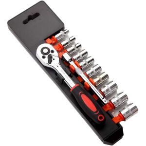 WOIYIC 12-piece 6.35 mm ratchet wrench set, mechanic's tool kit and sockets with quick-release reversible ratchet handle and extension bar WOIYIC 12-piece 6.35 mm ratchet wrench set, mechanic's tool kit and sockets with quick-release reversible ratchet handle and extension bar