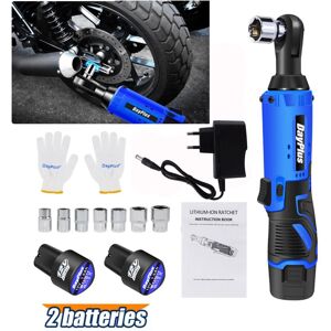 Dayplus - 120Nm Electric Cordless Right Ratchet 3/8'' 90 Angle Wrench Power 2 Battery Kit uk Dayplus - 120Nm Electric Cordless Right Ratchet 3/8'' 90 Angle Wrench Power 2 Battery Kit uk