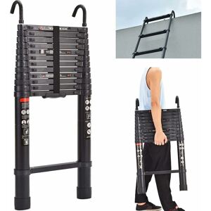 DAYPLUS 16.5ft 5m Extendable Portable Heavy Duty Aluminium Telescopic Ladder with 2 Safety Detachable Hook DAYPLUS 16.5ft 5m Extendable Portable Heavy Duty Aluminium Telescopic Ladder with 2 Safety Detachable Hook