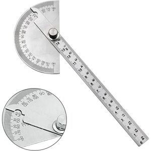 WOIYIC 0-180 Degree Round Head Protractor, Multifunctional Stainless Steel Angle Protractor, Round Head Protractor Engineer Protractor for Painting Drawing WOIYIC 0-180 Degree Round Head Protractor, Multifunctional Stainless Steel Angle Protractor, Round Head Protractor Engineer Protractor for Painting Drawing