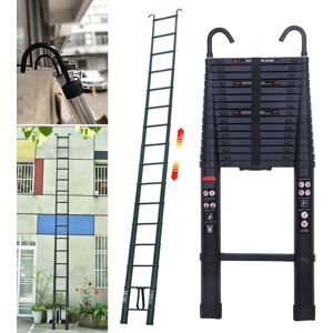 DAYPLUS 20FT 6.2M Aluminum Telescopic Ladder Home Loft Ladder , 2 Detachable Hook Safety DAYPLUS 20FT 6.2M Aluminum Telescopic Ladder Home Loft Ladder , 2 Detachable Hook Safety