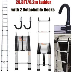 DAYPLUS 20FT Telescoping Ladder Extension Collapsible Detachable Hook Ladders 15 Steps DAYPLUS 20FT Telescoping Ladder Extension Collapsible Detachable Hook Ladders 15 Steps