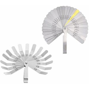 Alwaysh - 2pcs Thickness Gauge Shim Set 32 Imperial Metric Blades and 16 Manganese Steel Feeler Gauge Blades for Accurate Thickness Interval Alwaysh - 2pcs Thickness Gauge Shim Set 32 Imperial Metric Blades and 16 Manganese Steel Feeler Gauge Blades for Accurate Thickness Interval