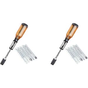 Tlily - 2X Push Pull Ratchet Screwdriver Set 5 in 1 Bits Driver Handle Bit Holder Socket Screw Kit Brown Tlily - 2X Push Pull Ratchet Screwdriver Set 5 in 1 Bits Driver Handle Bit Holder Socket Screw Kit Brown