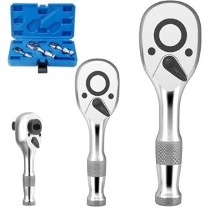 CYSLMUK 3 pcs Reversible Mini Ratchet Set 1/4'-3/8'-1/2', 72 Teeth Ratchet Wrench Cr-V Steel CYSLMUK 3 pcs Reversible Mini Ratchet Set 1/4'-3/8'-1/2', 72 Teeth Ratchet Wrench Cr-V Steel