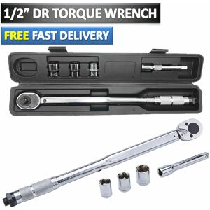 Briefness - Ratcheting Torque Wrench 1/2' Square Socket Drive Extension Adjust 28-210Nm Set Briefness - Ratcheting Torque Wrench 1/2' Square Socket Drive Extension Adjust 28-210Nm Set