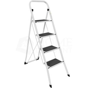 HOME DISCOUNT Step Ladder With Anti-Slip Mat Heavy Duty Steel Folding Portable, 4-Step HOME DISCOUNT Step Ladder With Anti-Slip Mat Heavy Duty Steel Folding Portable, 4-Step