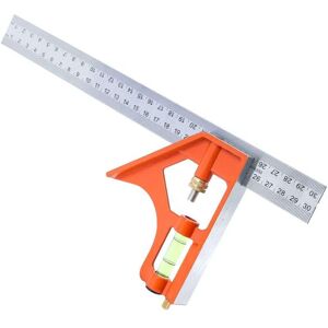 Linghhang - Stainless Steel Square Adjustable Combination Angle Ruler 45/90 Degree Multifunction Combination Square Universal 300mm 12 Inch Orange Linghhang - Stainless Steel Square Adjustable Combination Angle Ruler 45/90 Degree Multifunction Combination Square Universal 300mm 12 Inch Orange