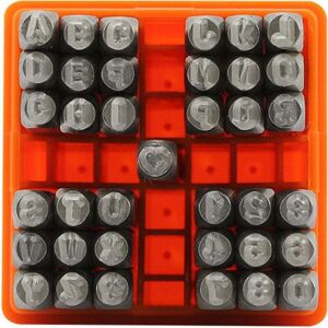 TEHTUY 37 Pieces Stamping Letters and Numbers, 3mm Punch, A-Z and 0-9, for Stamping Metal, Plastic, Wood, Leather TEHTUY 37 Pieces Stamping Letters and Numbers, 3mm Punch, A-Z and 0-9, for Stamping Metal, Plastic, Wood, Leather