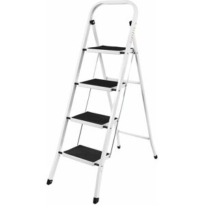 DAYPLUS 4 Step Folding Portable Step Ladder Lightweight Compact Steel Ladder Easy Storage Anti Slip Rubber Mat Ideal for Home/Kitchen/Office/DIY DAYPLUS 4 Step Folding Portable Step Ladder Lightweight Compact Steel Ladder Easy Storage Anti Slip Rubber Mat Ideal for Home/Kitchen/Office/DIY