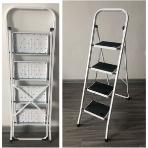 DAYPLUS 4 Step Ladder, Heavy Duty Steel, Portable Folding, With Anti-Slip Mat Capacity Max Load 150kg/330lbs DAYPLUS 4 Step Ladder, Heavy Duty Steel, Portable Folding, With Anti-Slip Mat Capacity Max Load 150kg/330lbs