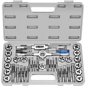 Gotrays - 40 Pieces Metric Tap and Die Set M3-M12 Tap Set with Tap Wrench for Cutting Internal External Thread Gotrays - 40 Pieces Metric Tap and Die Set M3-M12 Tap Set with Tap Wrench for Cutting Internal External Thread