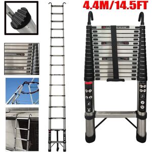 DAYPLUS 4.4M Telescopic Loft Ladder with 2 Detachable Hooks 150 kg Load Capacity EN131 DAYPLUS 4.4M Telescopic Loft Ladder with 2 Detachable Hooks 150 kg Load Capacity EN131
