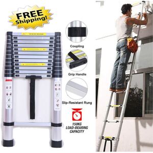 Briefness - Telescopic Loft Step Ladder 5M Extendable Folding Ladders & Safety Securing Bolt Briefness - Telescopic Loft Step Ladder 5M Extendable Folding Ladders & Safety Securing Bolt