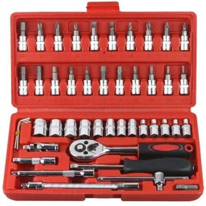 YMYNY 46 Piece 1/4 Inch Drive Socket Ratchet Wrench Set with Metric Sockets and Extension Bar for Auto Repair and Household mumu YMYNY 46 Piece 1/4 Inch Drive Socket Ratchet Wrench Set with Metric Sockets and Extension Bar for Auto Repair and Household mumu