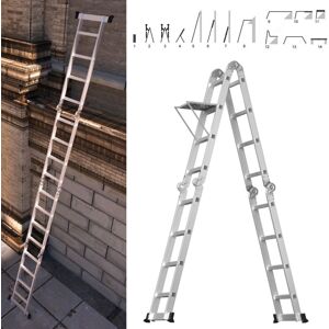 DAYPLUS 4.7M Aluminium 14 in1 Folding Ladder Multi Position Purpose Platform 4x4 Steps DAYPLUS 4.7M Aluminium 14 in1 Folding Ladder Multi Position Purpose Platform 4x4 Steps