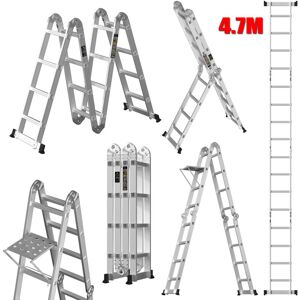 DAYPLUS 4.7M Multi-Purpose Aluminium Ladder 15.4FT Extension Extendable Ladder EN131 diy DAYPLUS 4.7M Multi-Purpose Aluminium Ladder 15.4FT Extension Extendable Ladder EN131 diy