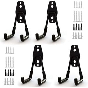 Linghhang - 4pcs Steel Garage Storage Hooks, Garage Tool Storage Hooks with Anti-Slip Coating Heavy Duty Holder for Hanging Ladders/Bicycles/Garden Linghhang - 4pcs Steel Garage Storage Hooks, Garage Tool Storage Hooks with Anti-Slip Coating Heavy Duty Holder for Hanging Ladders/Bicycles/Garden