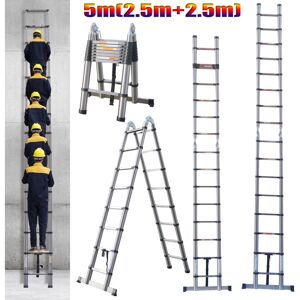 DAYPLUS 5m (2.5m + 2.5m ) Heavy Duty Multi-Purpose Telescopic A-Frame Folding Ladder DAYPLUS 5m (2.5m + 2.5m ) Heavy Duty Multi-Purpose Telescopic A-Frame Folding Ladder