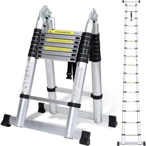 NORCKS 5M(2.5+2.5) Telescopic Ladders, Aluminum Alloy Telescopic Ladder, Folding Telescopic Ladder, Maximum Load Capacity 150kg NORCKS 5M(2.5+2.5) Telescopic Ladders, Aluminum Alloy Telescopic Ladder, Folding Telescopic Ladder, Maximum Load Capacity 150kg