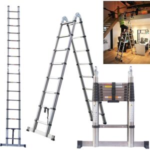 BRIEFNESS 5M(2.5+2.5M) Telescoping Step Ladder Heavy Duty Stainless Steel Folding Stepladder Max Load 50kg/330lb For Cleaning Job Building Maintenance Painting BRIEFNESS 5M(2.5+2.5M) Telescoping Step Ladder Heavy Duty Stainless Steel Folding Stepladder Max Load 50kg/330lb For Cleaning Job Building Maintenance Painting
