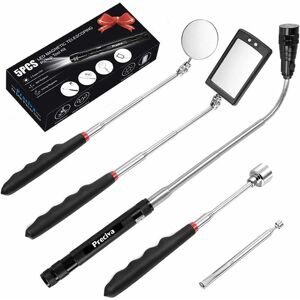 Gotrays - 5Pcs Magnetic Telescopic Pick Up Tool, Extendable Pickup Tool Kit with led Light, Including 15lb/1lb/Round/Square Inspection Mirror/360° Gotrays - 5Pcs Magnetic Telescopic Pick Up Tool, Extendable Pickup Tool Kit with led Light, Including 15lb/1lb/Round/Square Inspection Mirror/360°