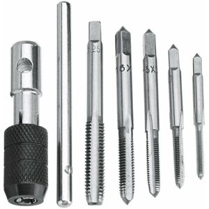 Memkey - 5-piece metric hand tap assortment with straight groove, M3, M4, M5, M6, M8, with 1 adjustable wrench, steel thread cutting set with T-turn Memkey - 5-piece metric hand tap assortment with straight groove, M3, M4, M5, M6, M8, with 1 adjustable wrench, steel thread cutting set with T-turn