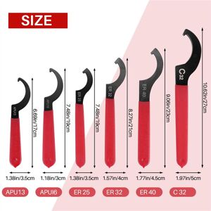 TLILY 6 Pieces Spanner Wrench Set Adjustable Coilover Spanners Hook Wrenches Tools Steel TLILY 6 Pieces Spanner Wrench Set Adjustable Coilover Spanners Hook Wrenches Tools Steel