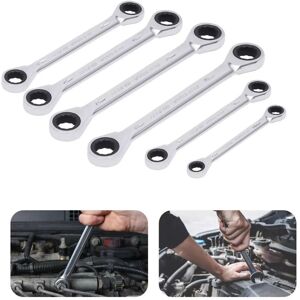 Cncest - 6pcs 8-19mm Flexible Ratchet Spanner Set Ratcheting Wrench Spanners Flex-Head Cncest - 6pcs 8-19mm Flexible Ratchet Spanner Set Ratcheting Wrench Spanners Flex-Head