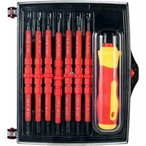 HOOPZI 7 in 1 1000V Interchangeable Insulating Screwdrivers Set with Magnetic Phillips and Slotted Bits Electrician Repair Tool Kit-B HOOPZI 7 in 1 1000V Interchangeable Insulating Screwdrivers Set with Magnetic Phillips and Slotted Bits Electrician Repair Tool Kit-B